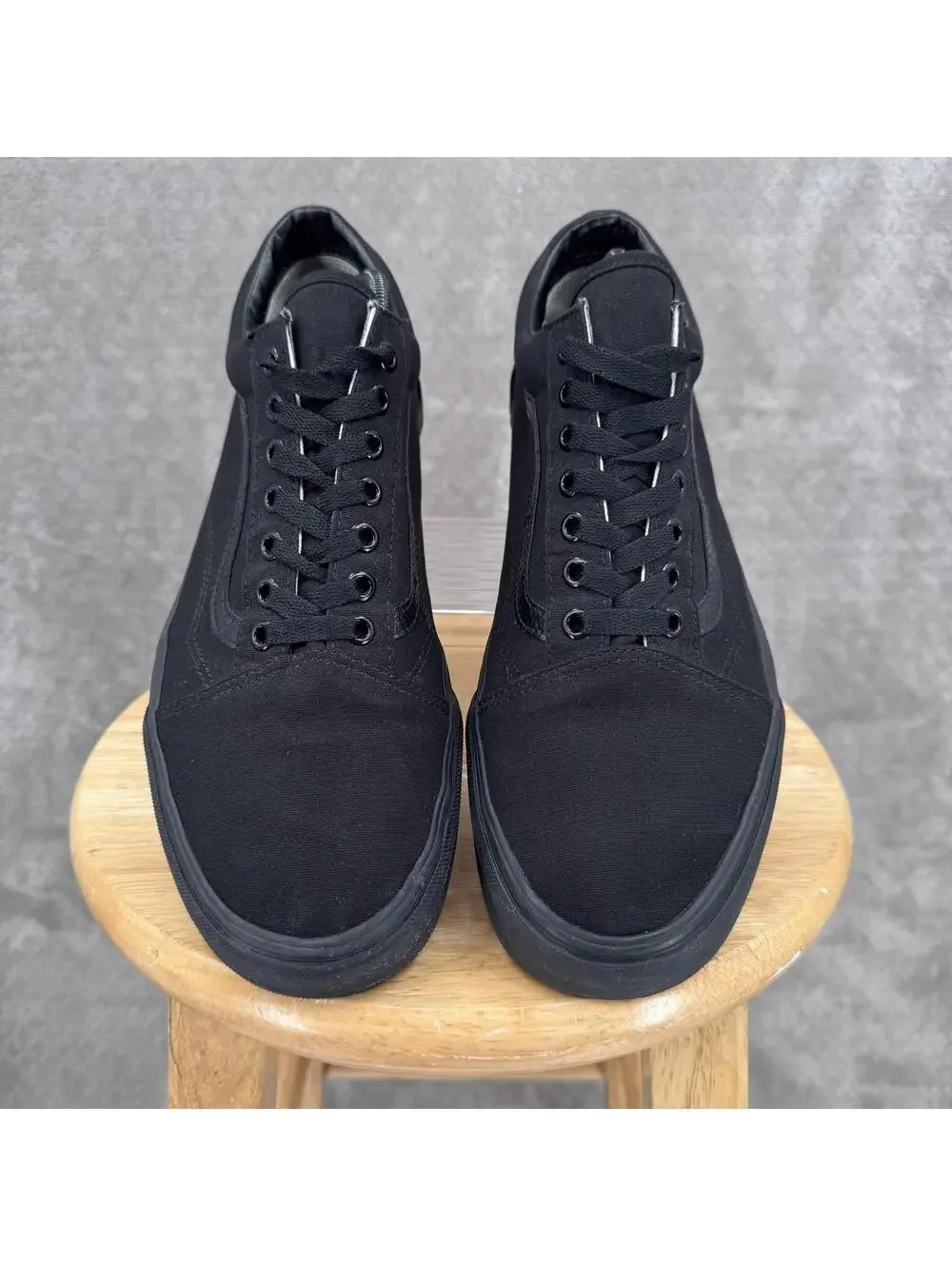 Vans Old Skool Shoes Mens Size 11.5 Black Canvas Low Top Skate Sneakers Casual - Picture 3 of 12